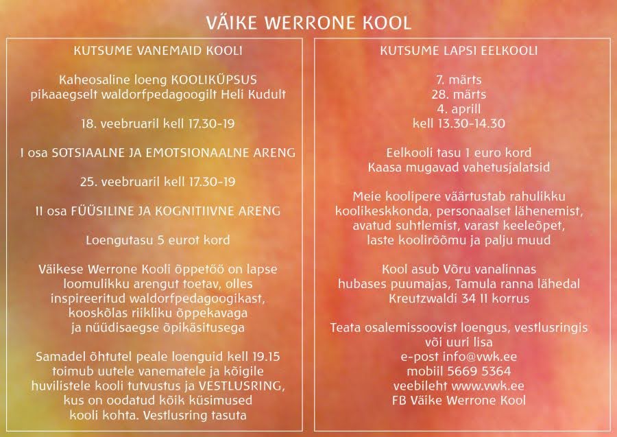 vwk eelkooli kuulutus