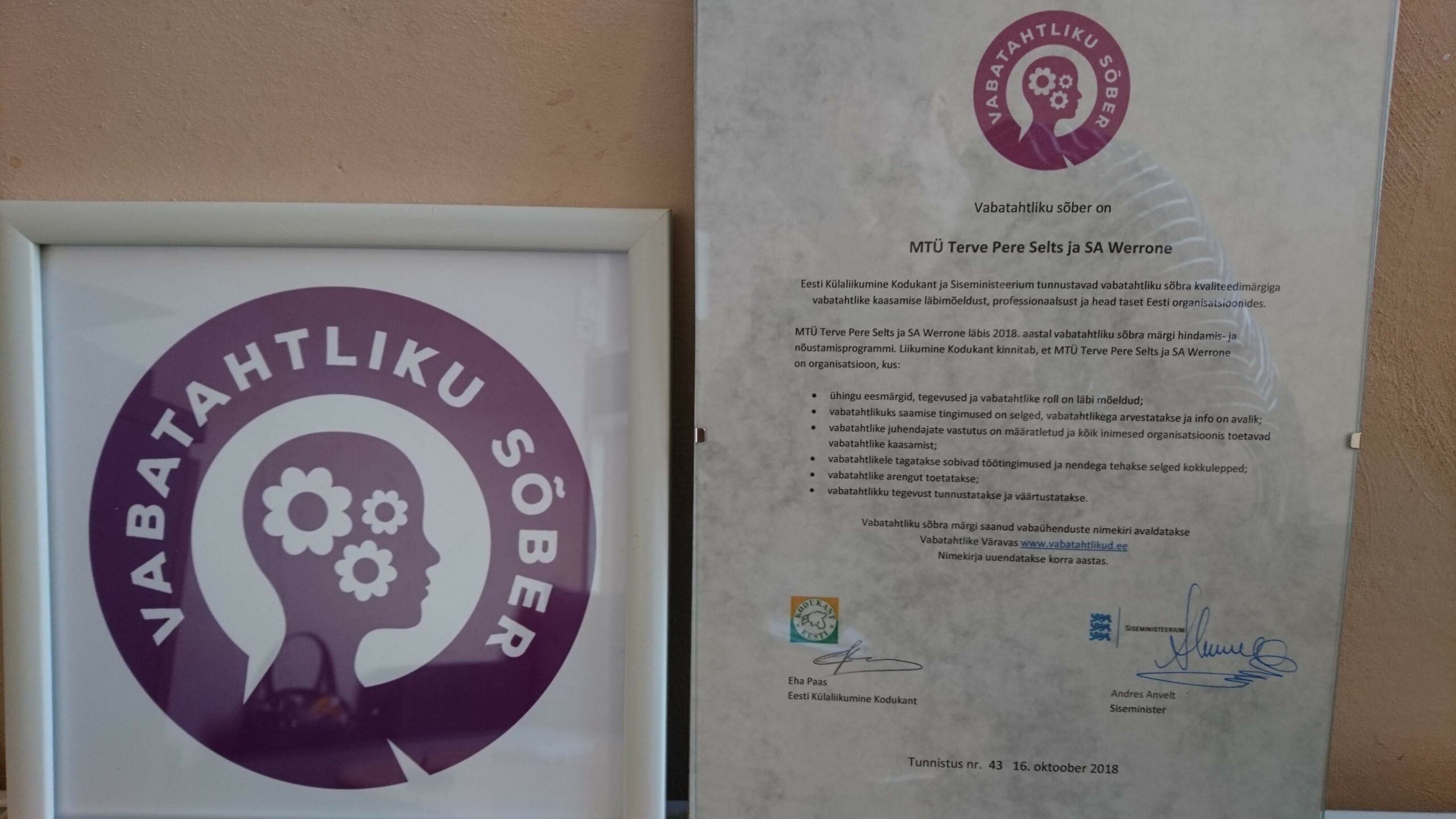 wvk vabatahtliku sõber