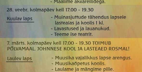 waldorf õpihuvi loengusari