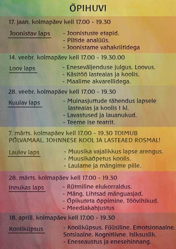 waldorf õpihuvi loengusari